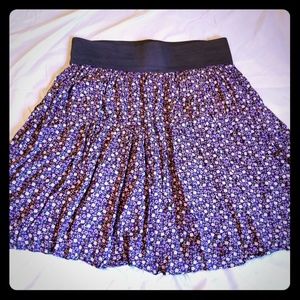Women's black floral skater skirt 1X